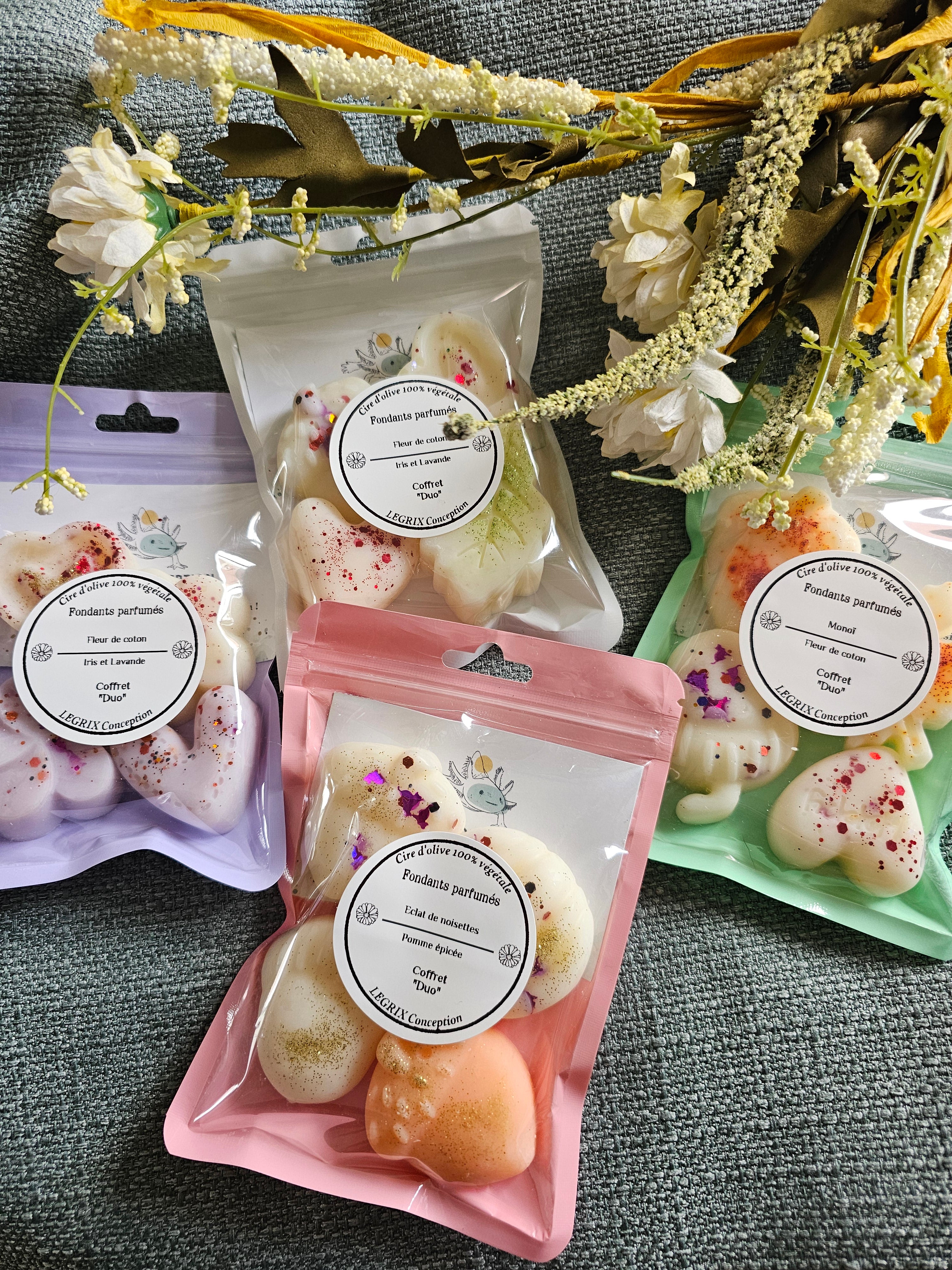Coffrets "Duo" de fondants parfumés – 4 fondants - 2 parfums - Idée cadeau parfumée & cocooning