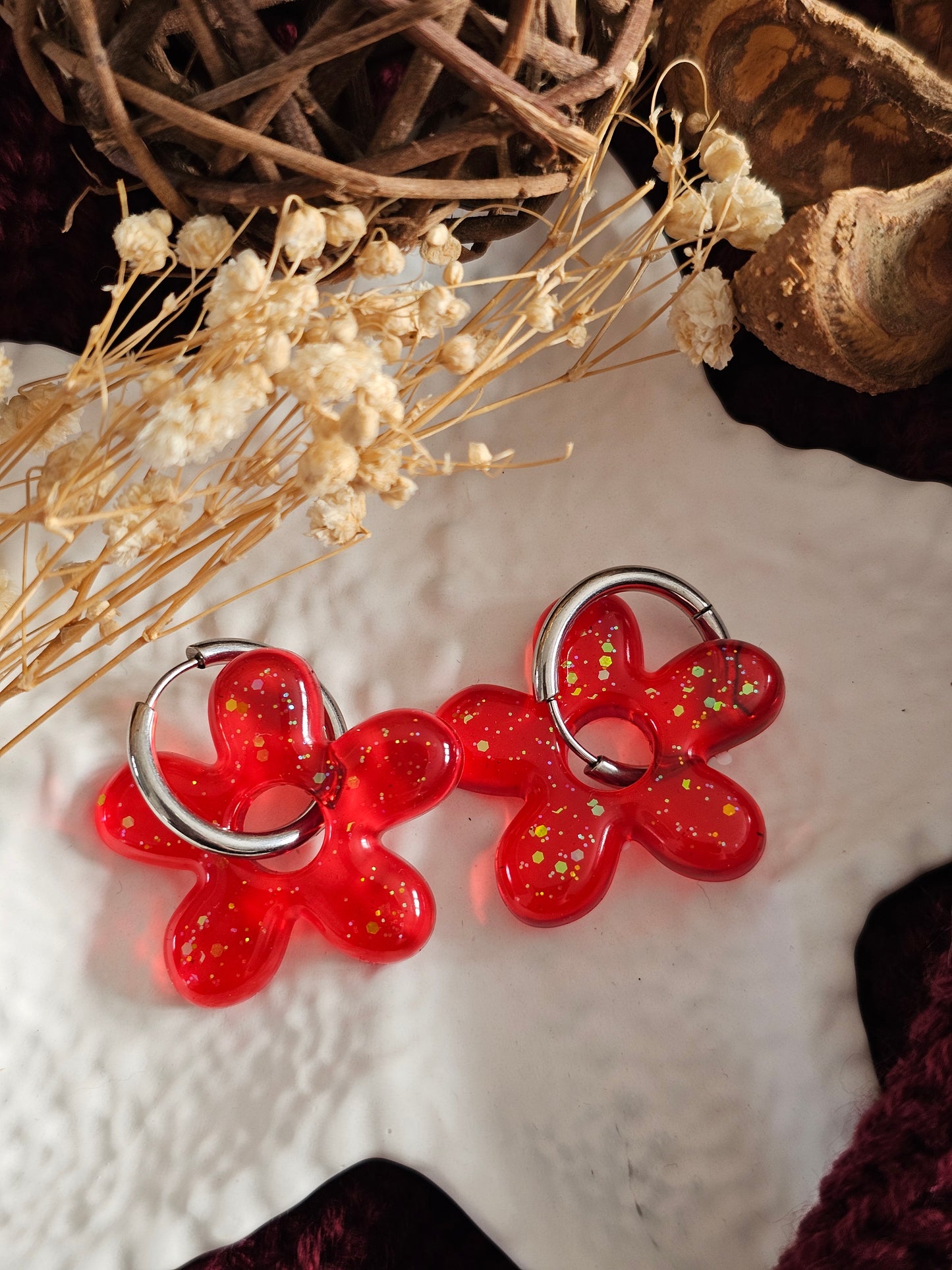 Boucles d'oreilles - Pampilles interchangeables FLOREA - Fait main