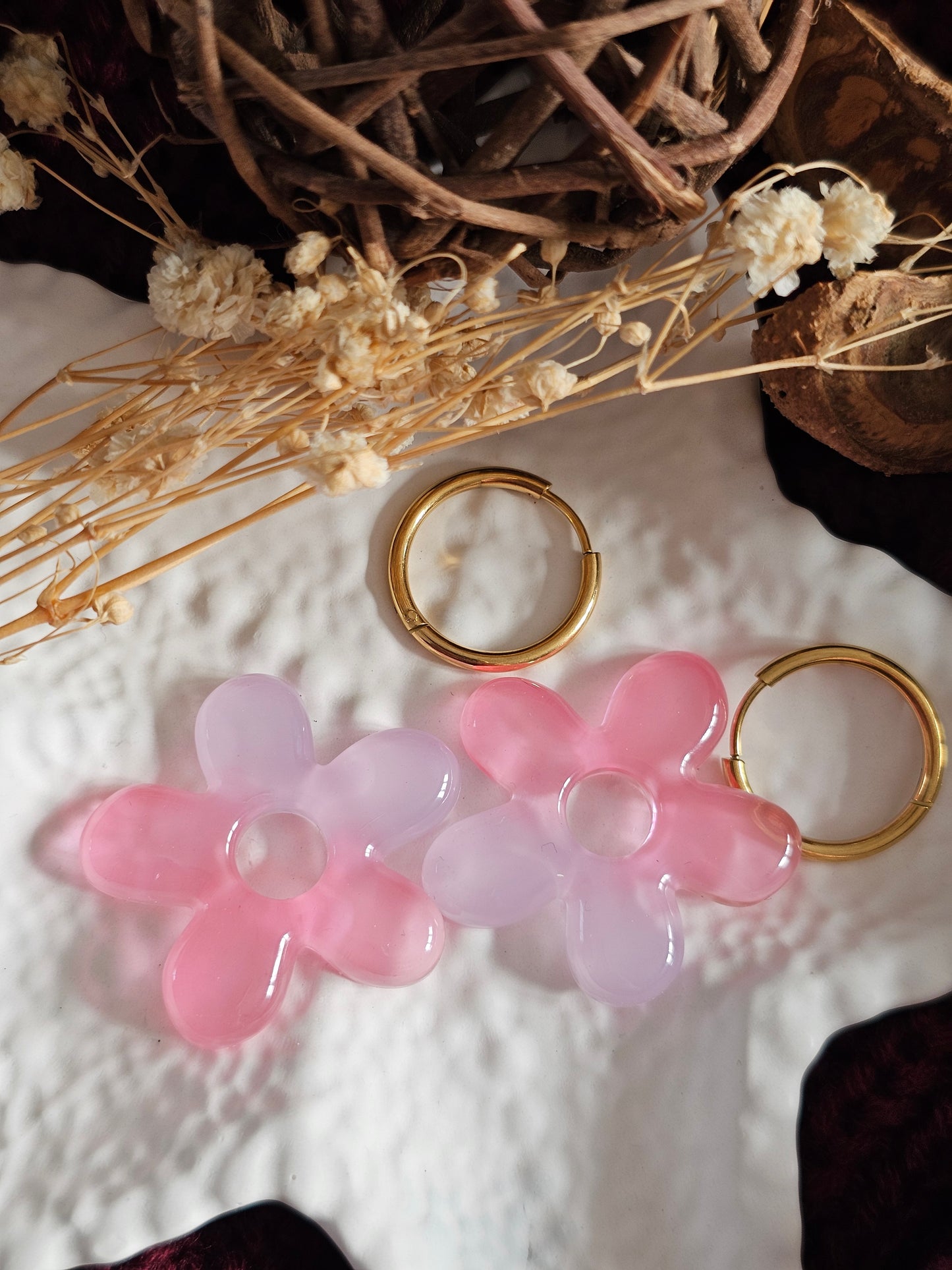 Boucles d'oreilles - Pampilles interchangeables FLOREA - Fait main