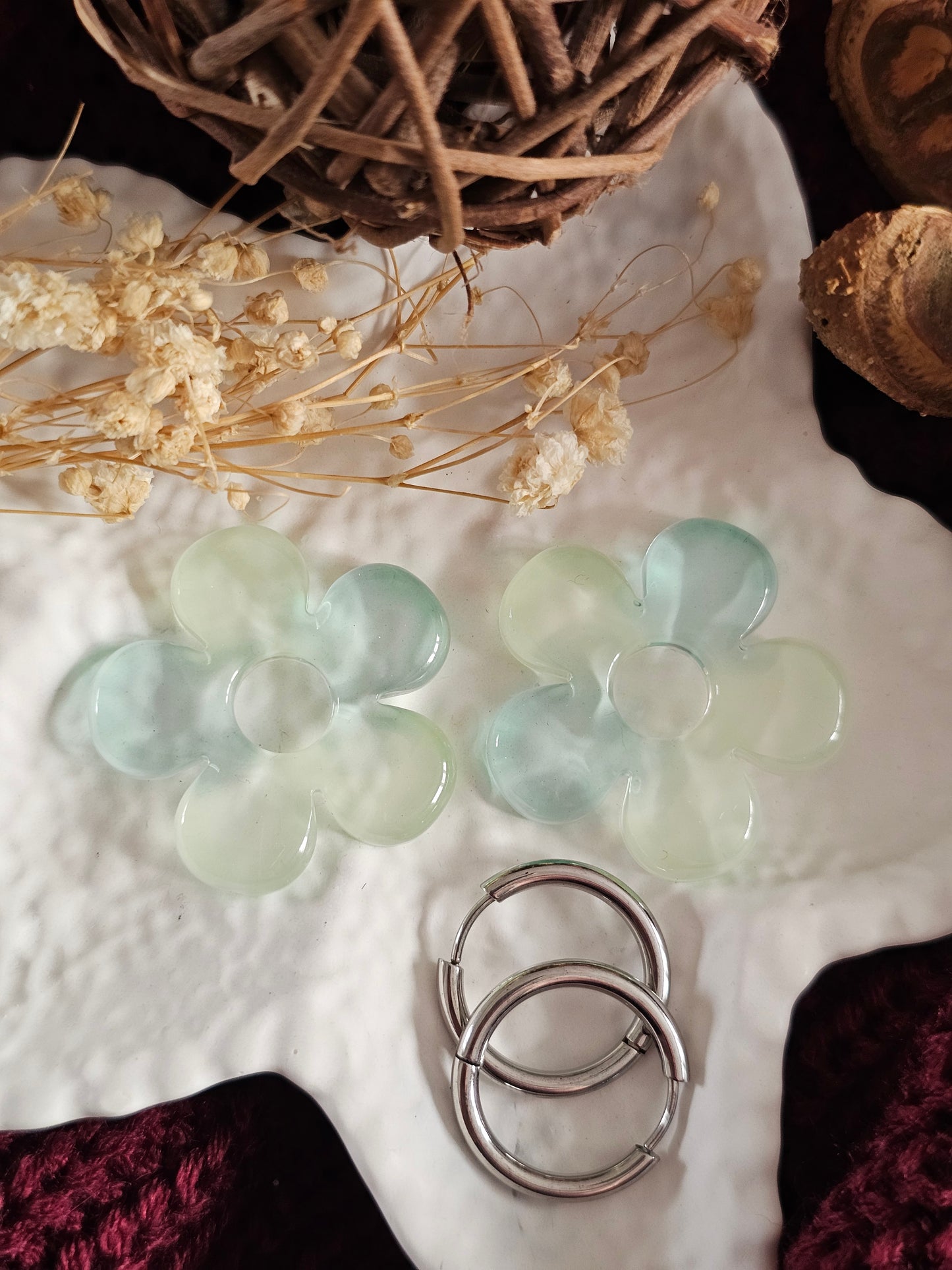 Boucles d'oreilles - Pampilles interchangeables AZALIA - Fait main