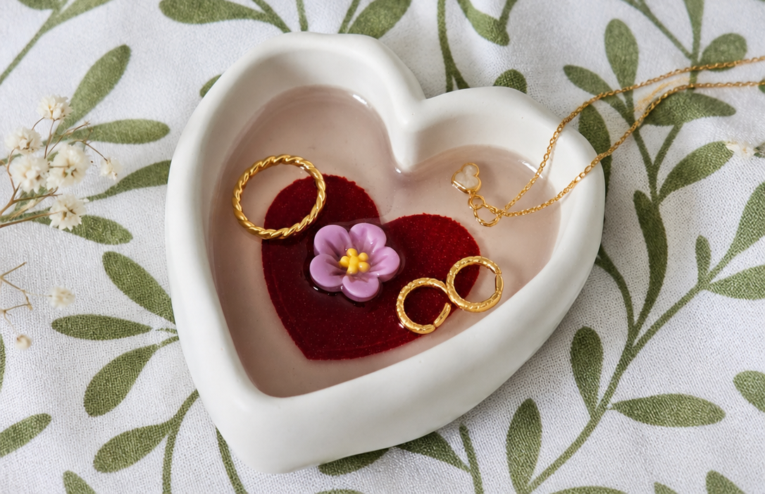 Pots à bijoux cœur originaux ! Vide-poche mignon fait main – Idée cadeau originale