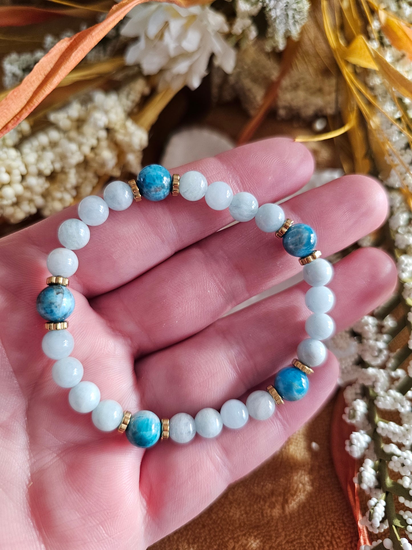 Bracelets en Pierres Naturelles – Aigue-marine et Apatite