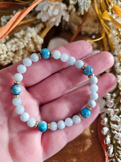 Bracelets en Pierres Naturelles – Aigue-marine et Apatite